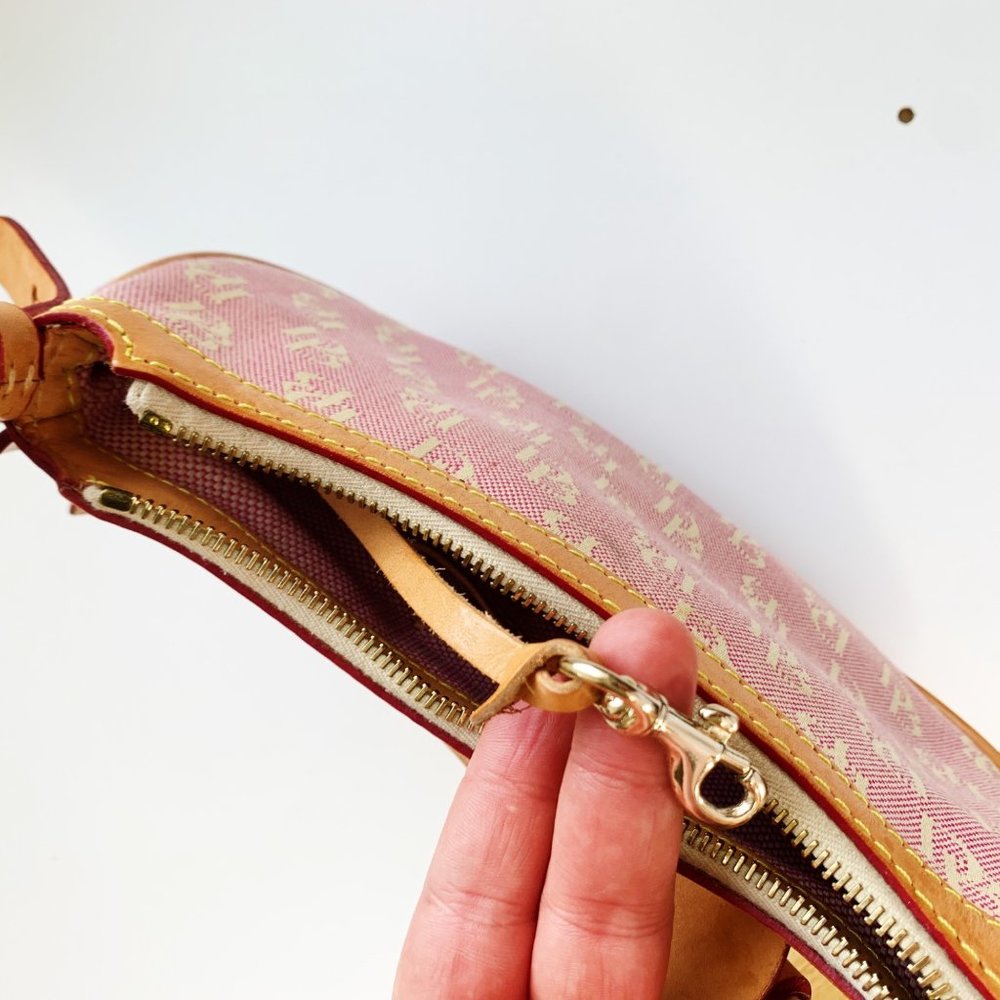 Dooney & Bourke Y2K Vintage Canvas Leather Trim Pink Monogram Bag Adjustable - Picture 10 of 12